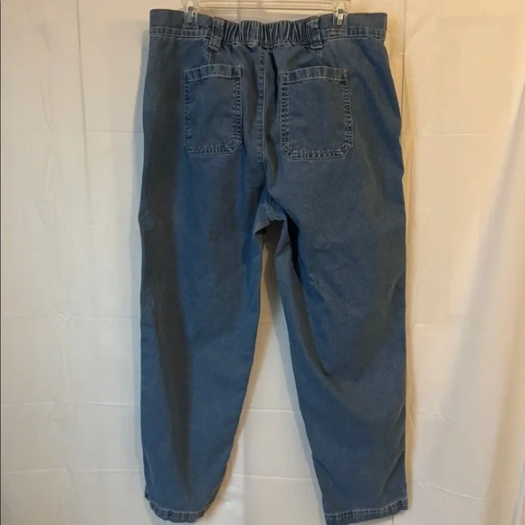 Old Navy OG Chino Pants Womens Large High Rise Ankle Casual Elastic Waist Denim - Picture 5 of 11